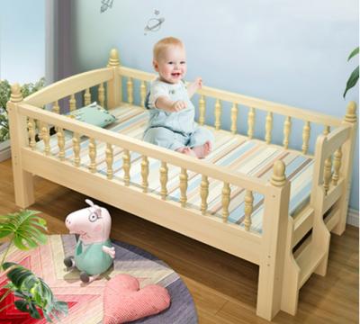 China Modern Kids Bed With Railing Simple Toddler Boy Bed Girl Solid Wood Princess Baby Bed Small for sale