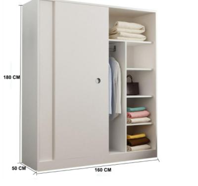 China Simple Modern Sliding Door Stable Wardrobe Panel Wardrobe Storage Cabinet for sale