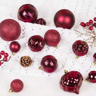 China Shatterproof Decoration Plastic Supplier Christmas Tiny Christmas Ball With Glitter Shiny Matte Surface for sale