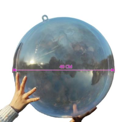 China 30cm 40cm Big Large Detachable Clear Transpernt Christmas Plastic Ball Ornaments for sale