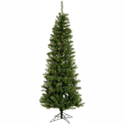 China Chirstmas Decor 5.5ft Pencil Pine Artificial Christmas Tree With Clear Lights Festival Holiday Indoor Home Decor for sale