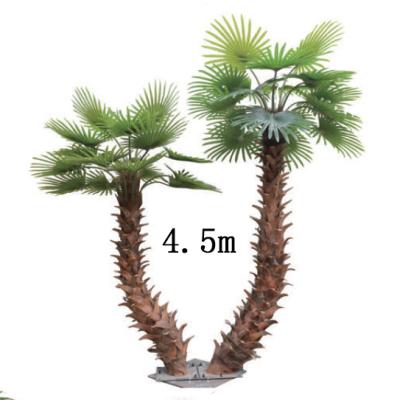 China UV Resistant Artificial Outdoor Palm Trees Large Landscape Windproof Palm Trees 4.5M Customize for sale