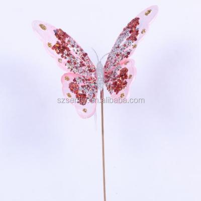 China Indoor Delicate Butterflies Picks Christmas Decoration Supplies for sale