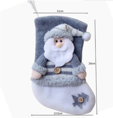 China New Design Christmas Gift Indoor Christmas Decoration Tree Ornament Gray White Stocking Christmas for sale