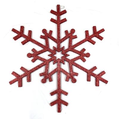 China 40 Inch Xmas Snowflake Red Glitter Chirstmas Decor Christmas Decoration Supplier Plastic Hanging Ornaments for sale