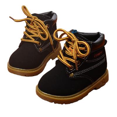 China Microfiber skin+rubber children's shoes new products in Korean 2019 autumn and winter yellow fashion children's Martin bootshort boots boys' shoes for sale