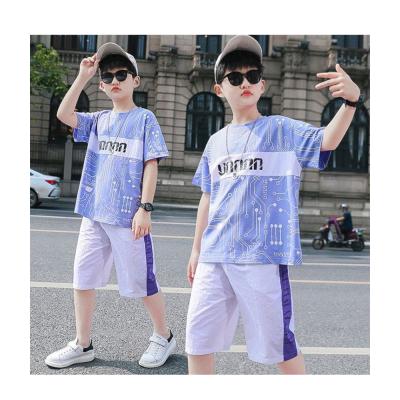 China Handsome Short Sportswear Casual Sun Suit Boys Sleeve Free Time Suitable For Children Over 8 Years Old And Over 140cm Tall for sale