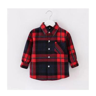 China Kids Clothing Long Sleeve Shirt Anti-Shrink Kids Wear Stripe Lattice Boys Clothing Casual Children's Clothing Fashion Kids Wear for sale