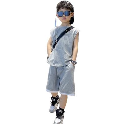 China 2021 summer boys' new two-piece suit children's vest handsome sleeveless wear printing for sale