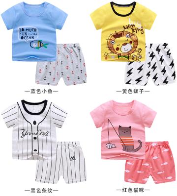 China Breathable children's short-sleeved children's wear suit set baby T-shirt cotton shorts children's summer new for sale