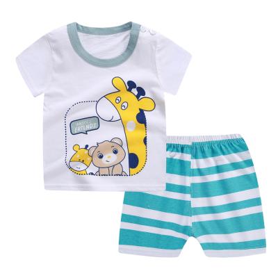 China New breathable children's short-sleeved children's wear suirt set baby T-shirt cotton shorts children's summer for sale