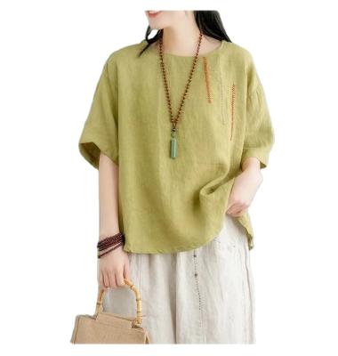 China New Koreansuit QUICK DRY dress womenlength two piece cotton hemp canvas fashion set loose 2020 mid summere skirt for sale