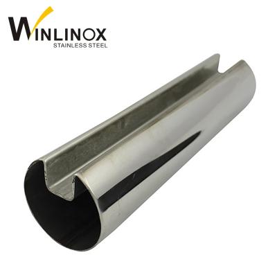 China Decoration Slot 24x24 Stainless Steel Groove Tube For Glass Railing for sale