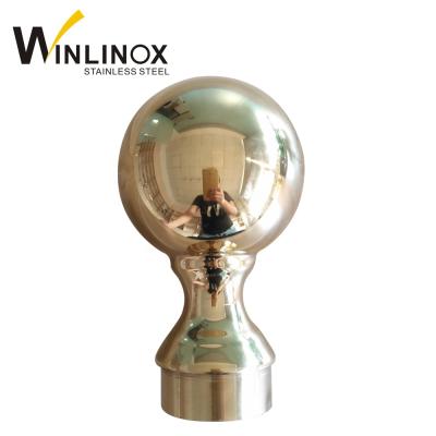 China Modern 304 Stainless Steel Polish Balustrade Sphere Gold Decorative Top Ball for sale