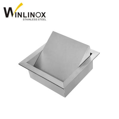 China SS304 Sustainable Kitchen Countertop Toilet Square Waste Container Swing Lid for sale