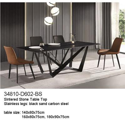 China Modern 34810-D602-BS Luxury Stainless Steel Dining Set for sale