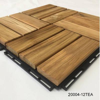 China 20004-12TEA 12 Slats Solid Wood Deck Tiles for sale