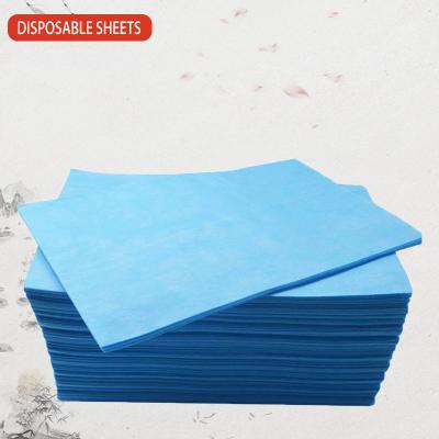 China Disposable Blue Spa Sheet Hospital Bed Sheet 100% Polyester 100*200cm Tattoo Disposable Bed Sheet for sale