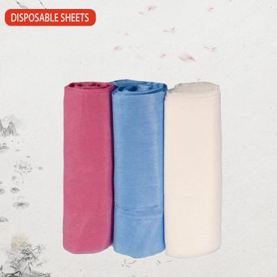 China Disposable 100% Polyester 100*200 Blue Disposable Travel Sheets Bed Linen Massage Sheets for sale