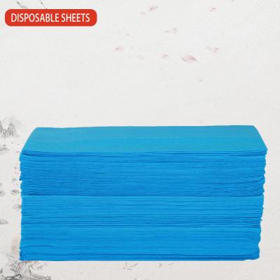 China Blue Disposable 100% Polyester 140*180 Disposable Bed Sheets Disposable Massage Sheets for sale