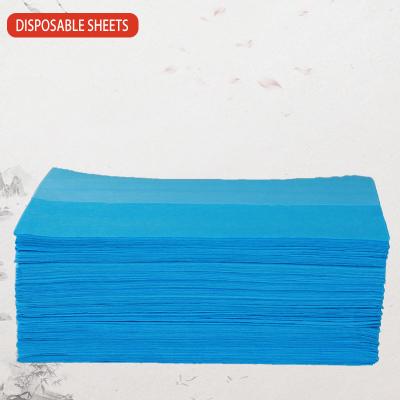 China 100% Polyester 100*200cm Plastic Sheets Massage Spa Blue Sheet Disposable Bed Sheet for sale