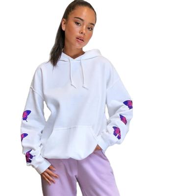 China 2021 Breathable Casual Fashionable Logo Pullover Custom Embroidery Drop Plus Size Women Hoodies for sale