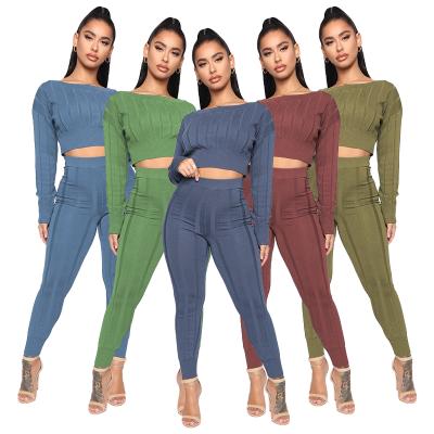 China 2021 Stylish Breathable Casual Outfits Plus Size Long Sleeve Drop Waist Women Two Piece Sets Sweatsuit Tracksuit for sale