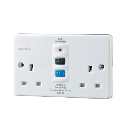 China Equipment PRCD 2 BAND 13A RCD Switch Sockets Shielded Socket Outlets for sale