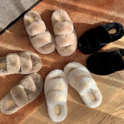 China 2021 Fashion Trend Beauty Comfort Fur Warm Slippers Christmas Winter Slippers Fluffy Slippers For Women for sale