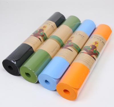 China Eco-Friendly Tape Yoga Mat 6mm For Beginner Mat Yoga Sports Exercise Pad Non-Slip For Home Fitness Gym Pilates Mats for sale