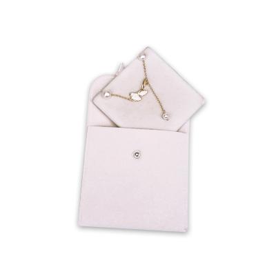 China Luxury High End Recycled White Velvet Jewelry Storage Bag Gift Packaging Necklace Jewelry Pouches for sale