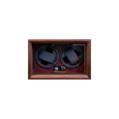 China China Wood 2 Automatic Luxury Auto Orbit Watch Winder Motor Display Box Red Black Red Safe Watch Storage Box for sale