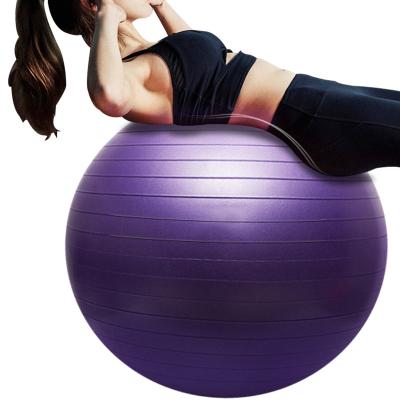 China Anti-Splinter And Durable Black PVC Yoga Ball Fitness Pilates Exercise Gym Back Muscle PVC Ball Pump Durable Yoga Ball for sale