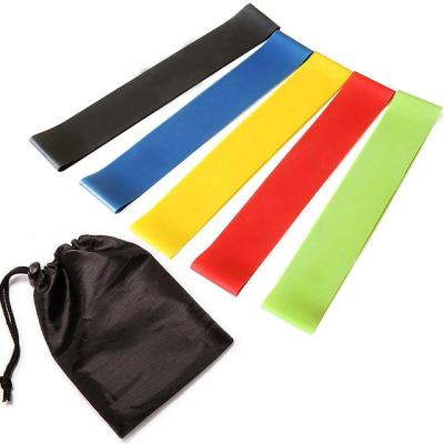 China Polyester Fabric Factory Hot Selling Yoga Gym Stretch Band Assortment Hip Resistance Band Custom Printed Mini Loop Band for sale