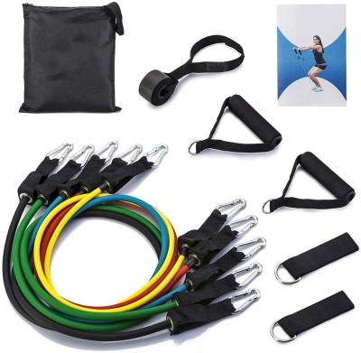 China Wholesale Natual Latex Use Fitness Training 11pcs Home Exercise Bands Set Band Latex Resistance Tube Set for sale