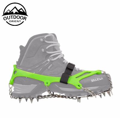 China Anti Slip Hot Selling 14 Teeth Anti Slip Snow Hiking Climbing Cleats Ice Grips Ice Cleats Nails Safe Boots Shoes for sale