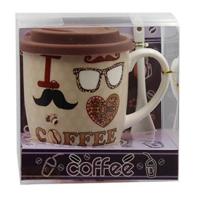 China Funny Ceramic Bearded Cartoon Character Viable Mark Cup Design Coffee Mug Large for sale