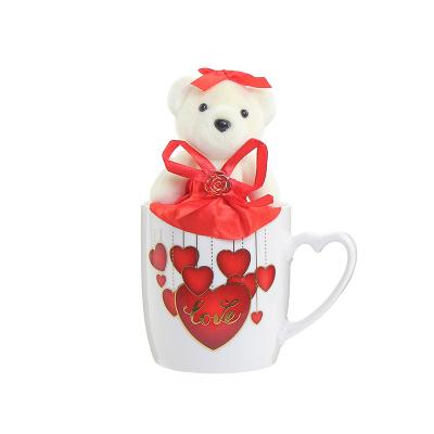 China Viable Custom Creative Ceramic Coffee Mug Valentines Day Gifts China Tea Cups Refine Ceramic White Mugs for sale