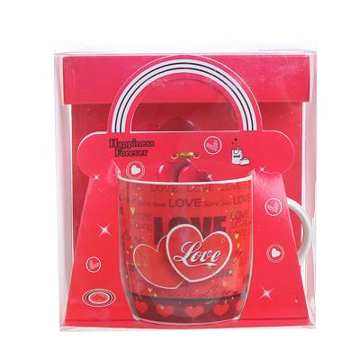 China Disposable Hot Sale 2021 Valentine's Day Pattern Text Valentine's Day Gift Box Cup Custom Valentine's Day Gift Box for sale