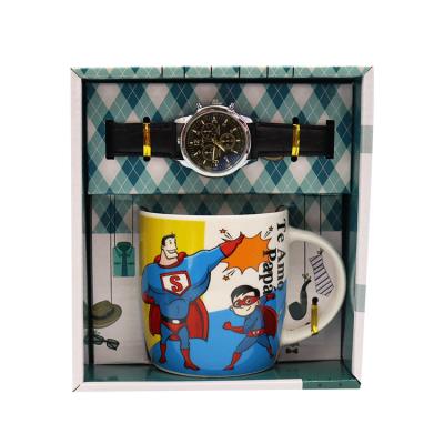 China Superman Logo Dad Father Mug Customized Viable With Watch Mugs Father's Day Sharpie Ceramic Mug Designs for sale