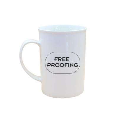 China Custom Logo 450ML Single Viable Printable Blank White Porcelain Ceramic Coffee Mugs For Sublimation for sale