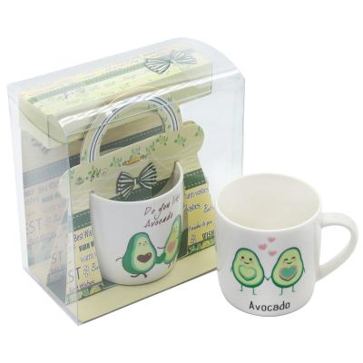 China New Design High Temperature Eco Viable Gift Box Mugs Fruit Love Avocado Mug Ceramic Coffee Mugs for sale