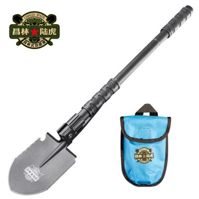 China Camping Shovel Mini Multi-function Folding Shovel With Efficient Two-way Staggered Saw tooth for sale