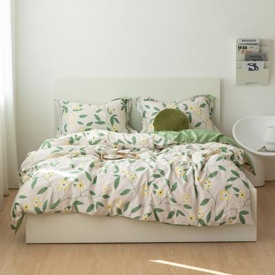 China Nondisposable Home Floral Print Bedding Set, Comfortable 100% Cotton Soft Skin Friendly Cover Set Covers Pure Cotton Bedding Sets for sale