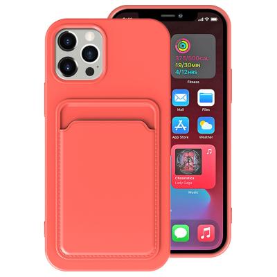 China Handyhulle Shockproof For iPhone 13 Pro TPU Max Soft Shockproof Wallet Card Slot Phone Case For iPhone 12 Pro Max Handy Kartenhalter for sale