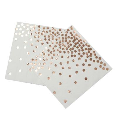 China Hot Sale Printed Bronzing Dots Birthday Party Disposable Custom Wedding Paper Napkins For Sale for sale