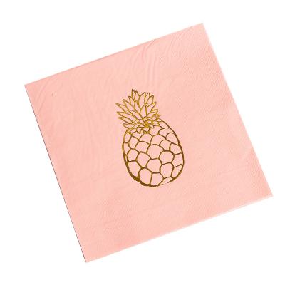 China Hot Sale Printed Pineapple Design Printed Disposable Decorative Custom Paper Towels for sale