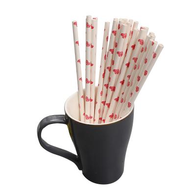 China Disposable Durable Printed Paper Straws Party Disposable Environmental Friendly Paper Straws for sale