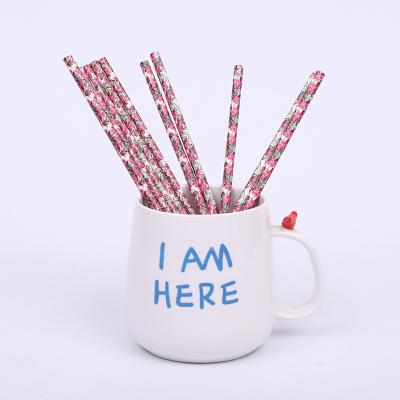 China Disposable everyone who used it said it was good high quality customized color flower printing disposable paper straws for sale