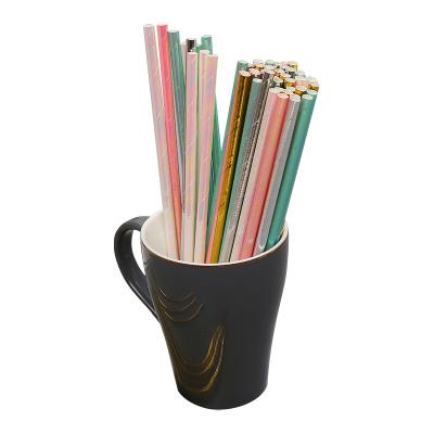 China Disposable Multicolor Colorful Stripes Paper Eco Friendly Drinking Straws For Parties for sale